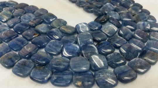 14x14mm Kyanite Smooth Square Beads AAA Quality , Blue Kyanite top quality Rare Available- Kyanite Square Beads 40cm