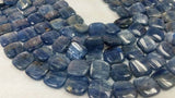 14x14mm Kyanite Smooth Square Beads AAA Quality , Blue Kyanite top quality Rare Available- Kyanite Square Beads 40cm