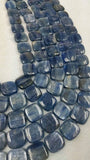 14x14mm Kyanite Smooth Square Beads AAA Quality , Blue Kyanite top quality Rare Available- Kyanite Square Beads 40cm