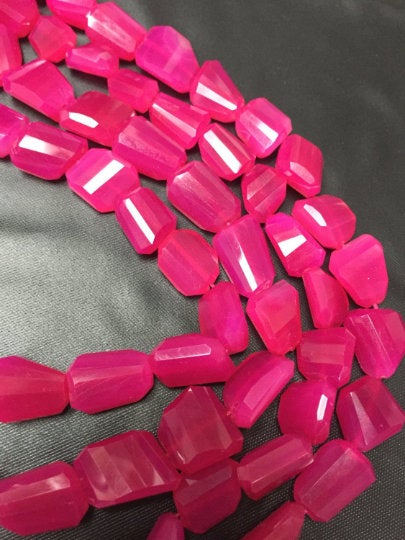 Pink Chalcedony Faceted Nuggets- 11x12mm-12x15mm size- approx 32Pcs/Strand- length 16