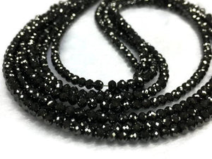 Black Diamond Round Faceted, size 3.5 -4.5 mm AAA Quality, 45Cts approx Length 16 Inch(ON Request Can Make Necklace & Bracelet)