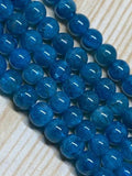 5mm Neon Apatite Round Beads , Perfect Round Beads- 40cm Length - Dark Color - Good Quality Beads