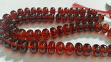 9mm Hessonite Garnet Smooth Roundel Beads , necklace of 16" fine color and good quality beads