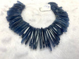 Kyanite Slices Beads, Blue Kyanite top quality Rare Available- 8 Inches code #52 SIZE 10x22 - 12x40 mm