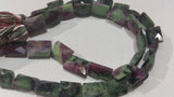 Ruby zoisite faceted Rectangular 9x10mm , length in 8 '