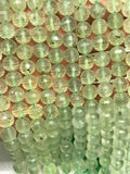 8MM Prehnite faceted Round , AA quality , Length 40CM natural gemstone beads, faceted Round beads . Prehnite gemstone beads