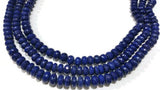 Lapis lazuli 8M Faceted Rondelles , Dark Blue Fine Quality , Length in 14 "  Lapis Lazuli Rondelles