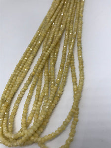 Yellow silverite faceted roundel 3-3.5MM, Length 16" natural gemstone beads . micro faceted