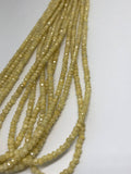 Yellow silverite faceted roundel 3-3.5MM, Length 16" natural gemstone beads . micro faceted