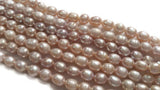 Pink Freshwater Pearl Potato shape . size 4X6 MM , Cultured Pearl . Length 16 Inch