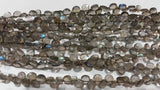 Labradorite 8M Faceted Heart shape briolette , Natural Labrdaorite in Blue shinning , length 8" AA Quality