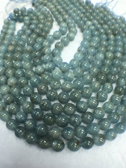 10mm Aquamarine Smooth Round beads, Perfect Round Beads- Wholesale Price- Length 40 cm AA Quality