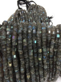 Labradorite Faceted Tyre / wheel Shape  , AAA Quality  faceted beads, length 13.5 Inch . Blue Flash Labradorite