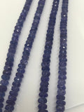 Tanzanite Faceted Necklace Roundel ,Size 5-9MM Roundel AAA grade,Graduated Necklace code HK01 Length 20" weight 150 ct