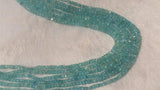 Pack of 2 strand Aquamarine faceted Rondelles AA grade, size 3-3.5mm, Length 14" Hand cut faceted