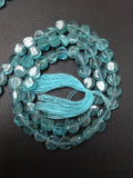 Apatite Coins shape , Size 4MM , Length 14 Inch . Green Apatite coins . Apatite shape