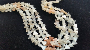 2 Strand Pack, Multi Moonstone triangle shape beads- Moonstone triangle beads 7 x7 mm size - 14 inch length