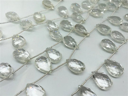 12X18MM Crystal faceted Pear shape , length of strand is 8 Inch , gemstone briolettes