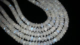5.5MM Rainbow Moonstone faceted Rondelles , Length 10''Top Quality Beads, AAA grade