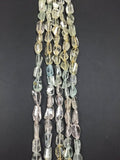 Aquamarine Faceted Nuggets 10x14mm approx, 10 Inch Strands, AAA Quality