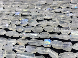 Rainbow Moonstone Faceted Nugget Beads, 8X10 mm to 10x12 mm Approx Size, Rainbow Moonstone Faceted Tumble, Length 14 Inch- AAA Quality Beads