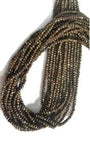Black spinel faceted Brown Mystic Roundel 3-3.5mm , Length of strand in 13.5 Inch