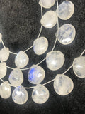 20MM Rainbow Moonstone Faceted Heart Shape briolette , Good quality and transparent stones