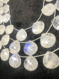 20MM Rainbow Moonstone Faceted Heart Shape briolette , Good quality and transparent stones