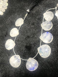 20MM Rainbow Moonstone Faceted Heart Shape briolette , Good quality and transparent stones