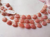 Pink Opal Heart Shape, Length 8 Inches , Heart shape Size 14 MM ,Natural Opal , pink briolettes