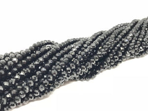 Pack of 10 strands 4MM BLACK SPINEL Round faceted , Gemstone faceted Beads, Micro faceted length is 13"