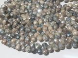 Sapphrine Coated faceted Pear Shape 7x9 mm - Length 8 Inches , Sapphirine Tear Drop Briolettes - AAA Quality