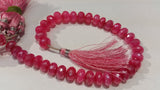 9MM Pink Chalcedony Faceted Heart shape- approx 60 Pcs/Strand- length 8'' Heated Chalcedony