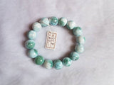 13 MM Natural Larimar Bracelet,Super Quality Larimar from Dominican Republic- Larimar Round Bracelet- - Length 7.5 Inch code 07