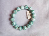 13MM Natural Larimar Bracelet,Super Quality Larimar from Dominican Republic- Larimar Round Bracelet- - Length 7.5 Inch code 06