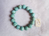 13MM Natural Larimar Bracelet,Super Quality Larimar from Dominican Republic- Larimar Round Bracelet- - Length 7.5 Inch code 03