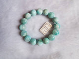 13MM Natural Larimar Bracelet,Super Quality Larimar from Dominican Republic- Larimar Round Bracelet- - Length 7.5 Inch code 02