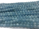 6mm Aquamarine Round Beads, Perfect Round Beads- Wholesale Price- Length 40 cm- Blue Aquamarine Beads AA Quality