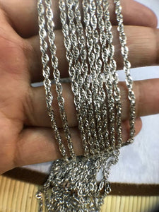 925 Sterling Silver Chain , Length 20" Silver Chain Necklace with White Rhodium gram weight 5.12 code SS12
