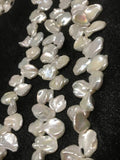 Keshi Freshwater Pearl , Natural white keshi shape , Length 16'' Fresh water Pearl Necklace , Size 11-12MM