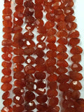 Carnelian Faceted Flat Nugget, Carnelian Fancy Shape, 7x9mm to 8x10mm / 8x12mm to 10x16mm size