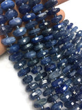 Blue Kyanite Faceted Roundel 10 mm , Top Quality Kyanite beads, 40 cm Length- Kyanite Faceted Rondelle