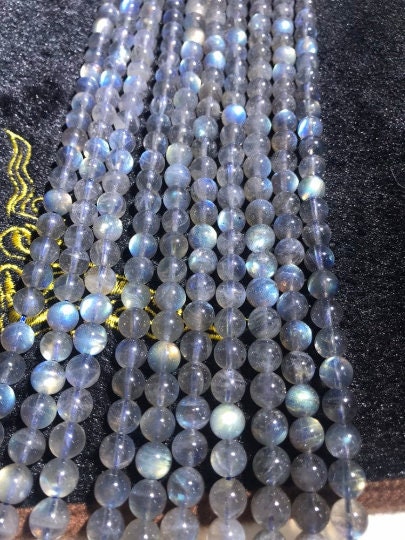 8MM Labradorite Round beads, Perfect round , top quality with blue and yellow Fire 15.5