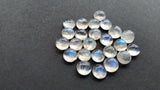 6MM Moonstone Cabs,8 PCs  pack Blue Moonstone , Rainbow Moonstone top Quality ,. blue fire moonstone, origin India