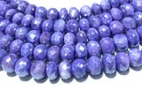 8 MM Moonstone Faceted Roundel Coated Beads - length 8 Inch -Good Quality faceted beads- Blue Color