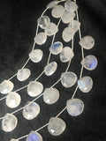 14MM Rainbow Moonstone Faceted Heart Shape briolette , Good quality and transparent stones