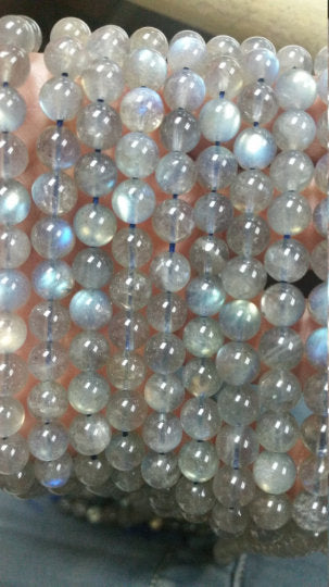 7mm Size- Labradorite Round beads, Perfect round , top quality with blue and yellow Fire 15.5