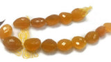 Chalcedony Dark Yellow Faceted Nugget shape, size approx 20x26MM ,length 15" Mango color Faceted tumble shape