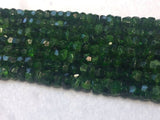 Chrome Diopside faceted Roundel 8mm , Very good quality in 40 cm Length- Chrome Diopside Beads,country of origin Russia