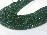 Chrome Diopside faceted Roundel 8mm , Very good quality in 40 cm Length- Chrome Diopside Beads,country of origin Russia